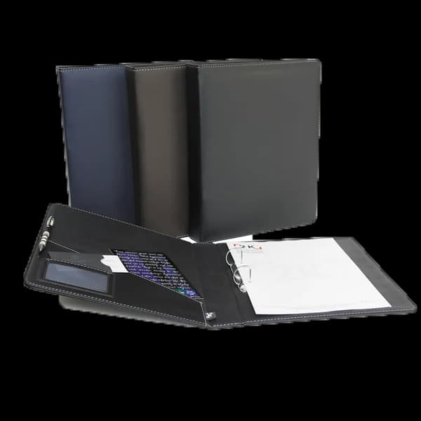 2K Sunum Klasörü 2 Halkalı Suni Deri 40 MM A5 Lacivert 534L