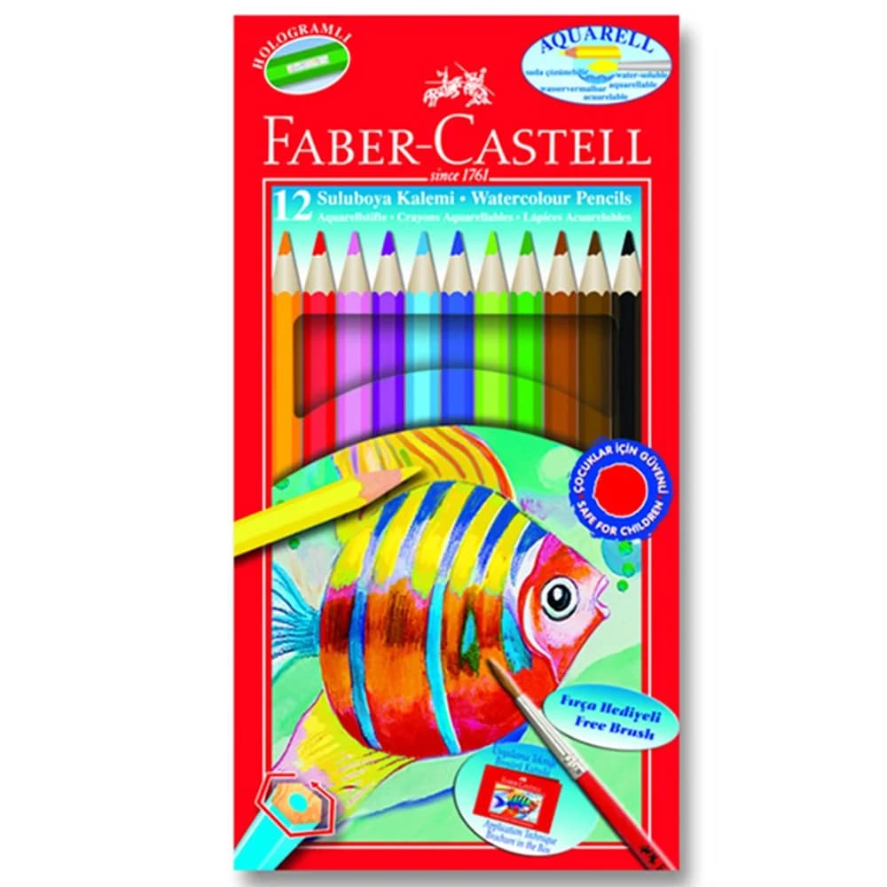 Faber-Castell Kuru Boya Aqr. 12 Renk Karton Kutu