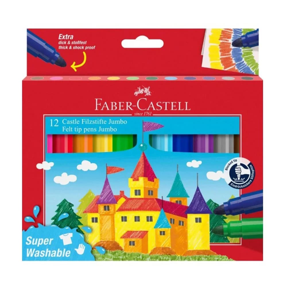 Faber-Castell Keçeli Kalem Jumbo 12 Li Superwashable