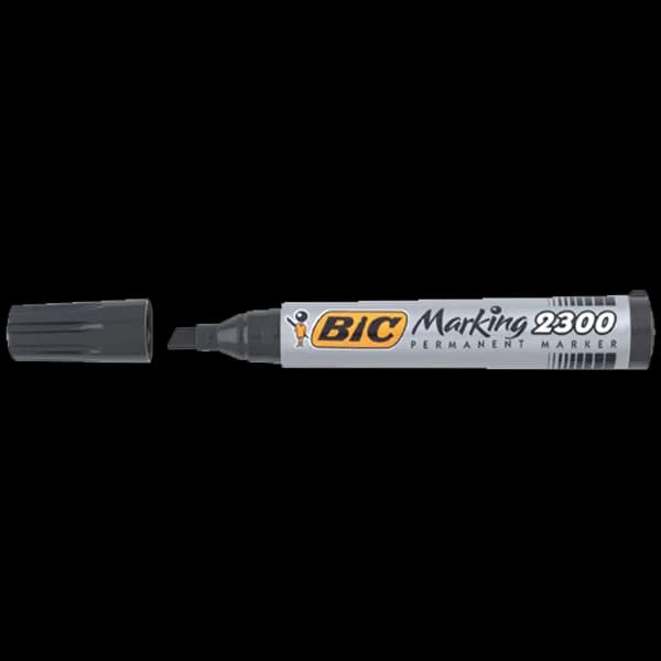 Bic Markör Permanent Kesik Uçlu Siyah 2300 09