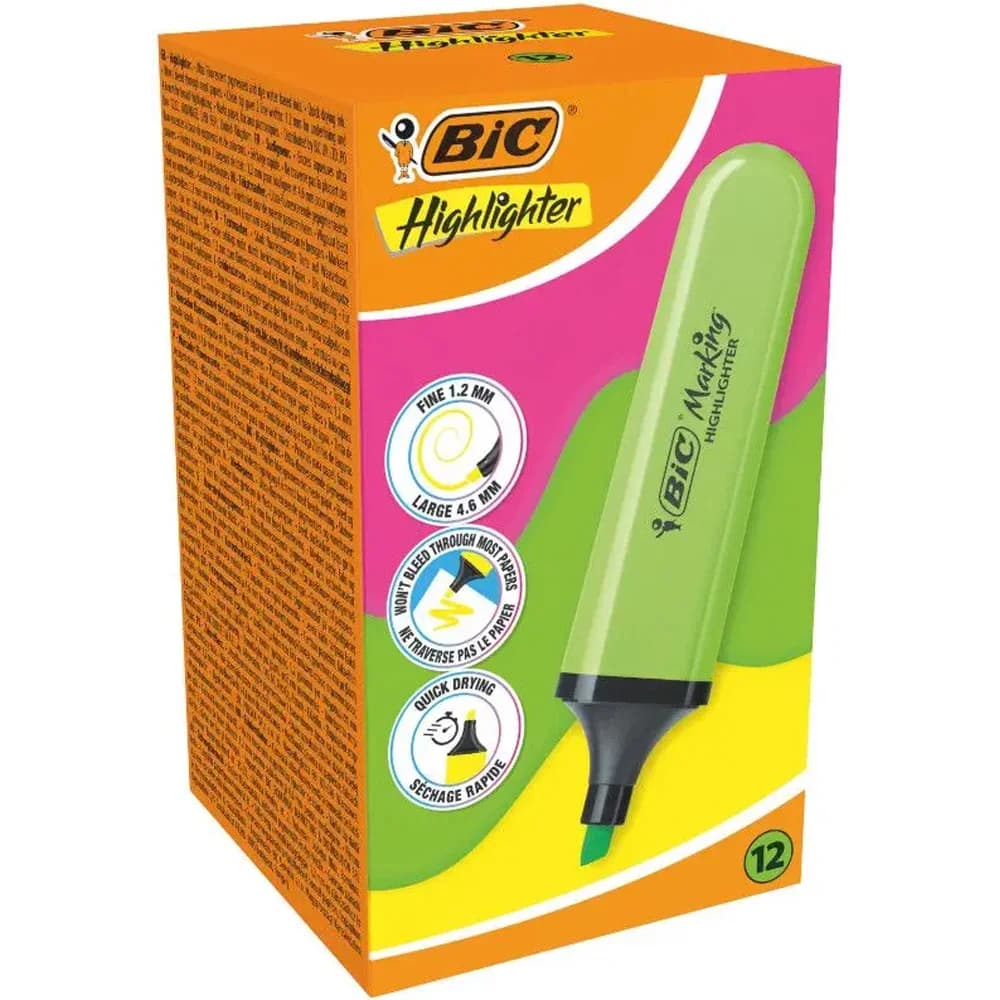 Bic Markıng Flat Hıghlıghter 10 Lu Yeşil