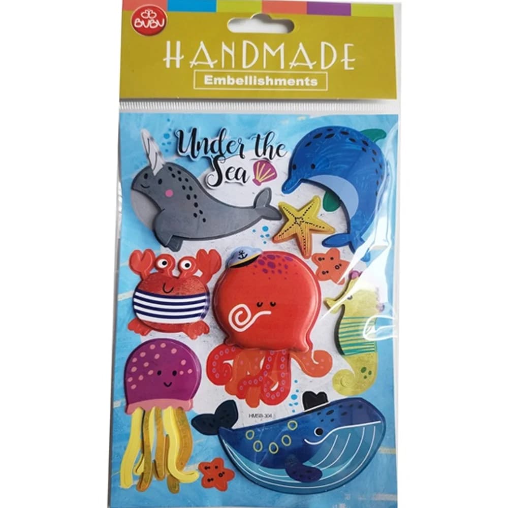 Bu-Bu Handmade Stickers Deniz Hayvanlar! 12,5x23,5 BUBU-HMSB-304