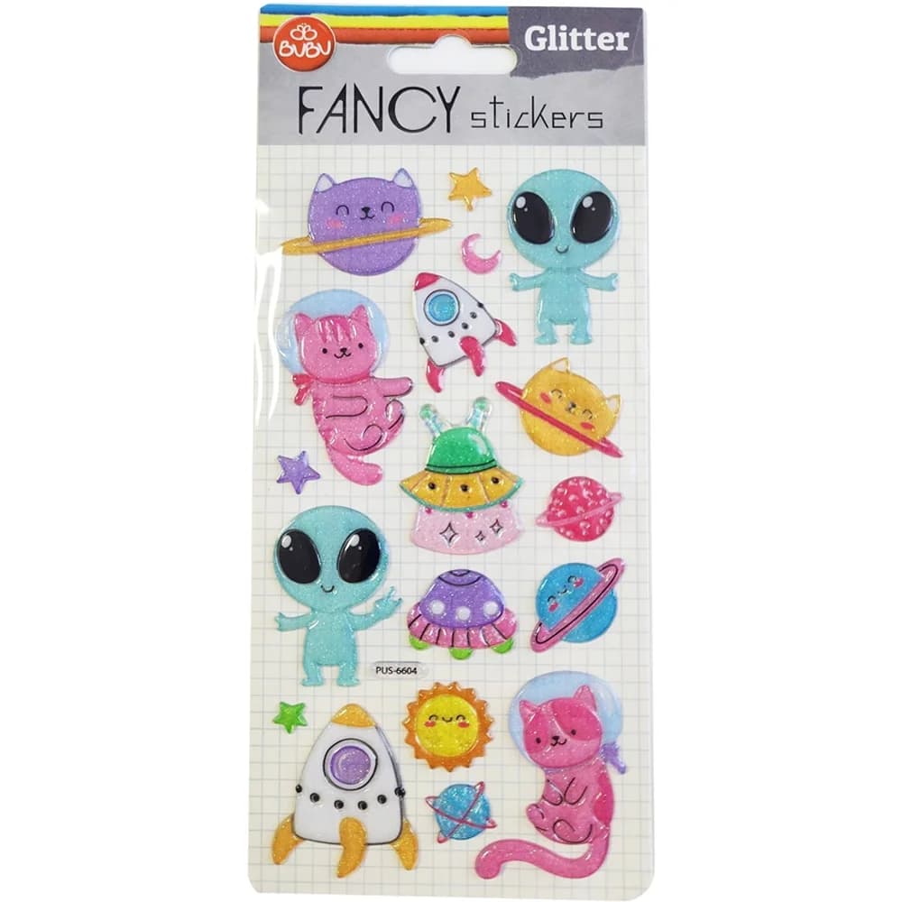 Bu-Bu Damla Stickers Glıtter Uzay 9x20 BUBU-PUS-6604