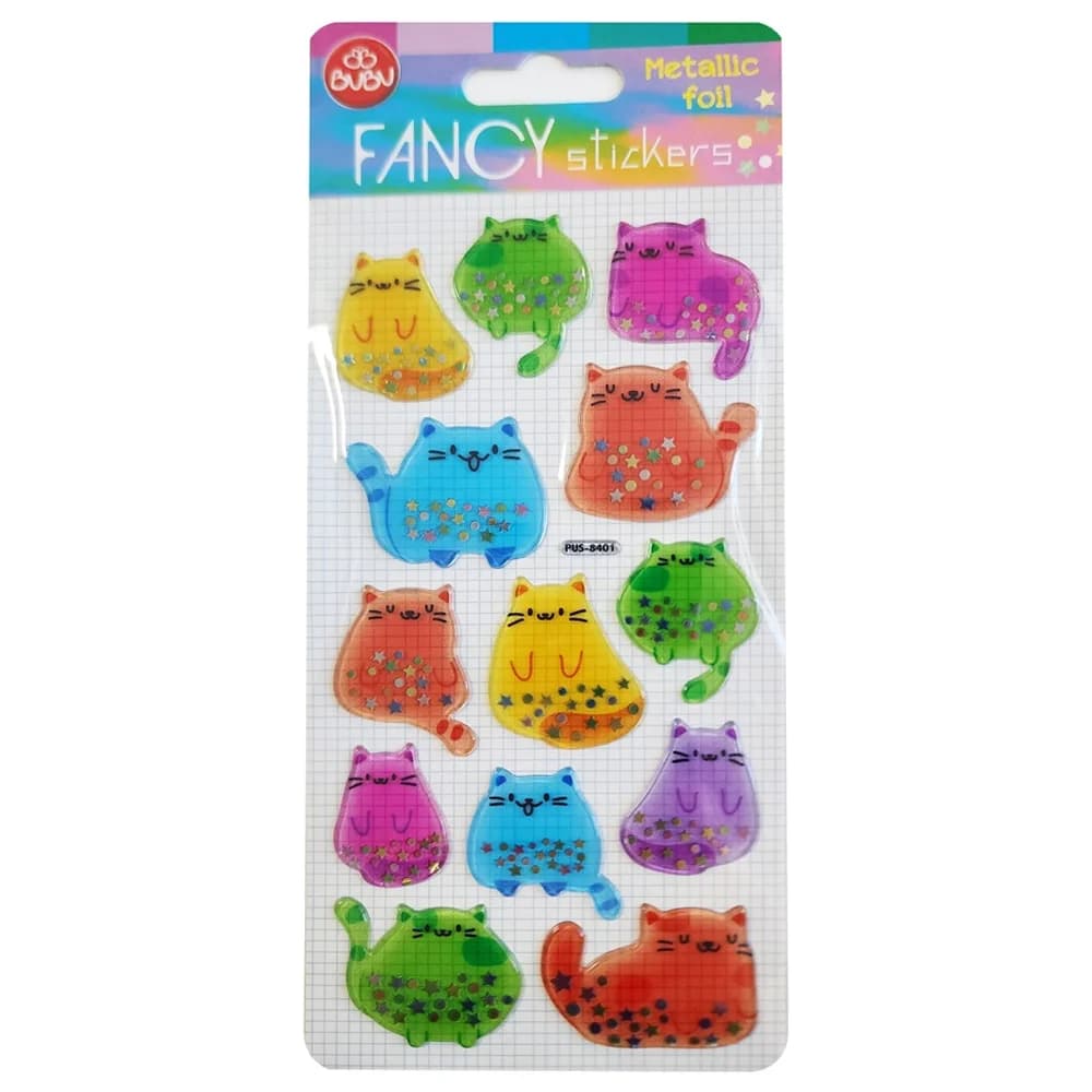 Bu-Bu Damla Stickers Kedi 9x20 Metalik BUBU-PUS-8401