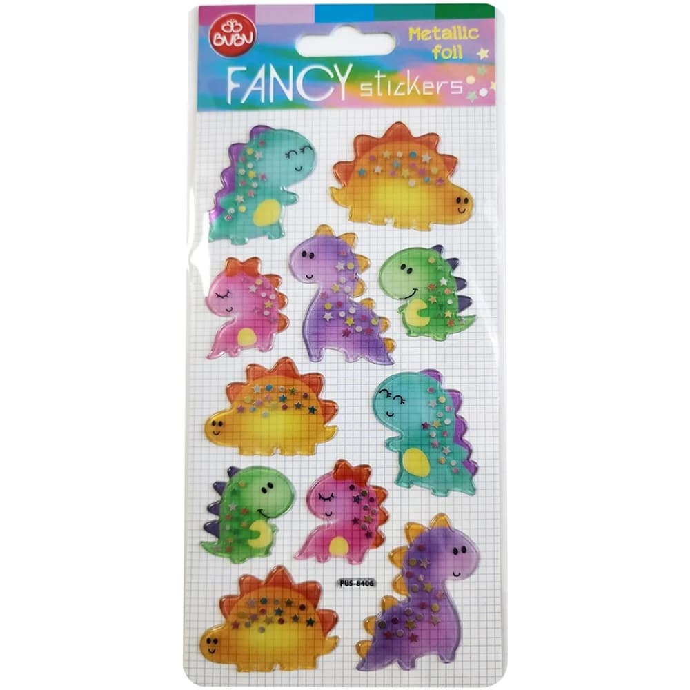 Bu-Bu Damla Stickers Dinazor Metalik 9x20 BUBU-PUS-8406