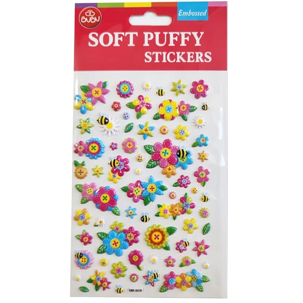 Bu-Bu Soft Puffy Stickers Flowers 10.9x20.5 BUBU-SWP-1011B