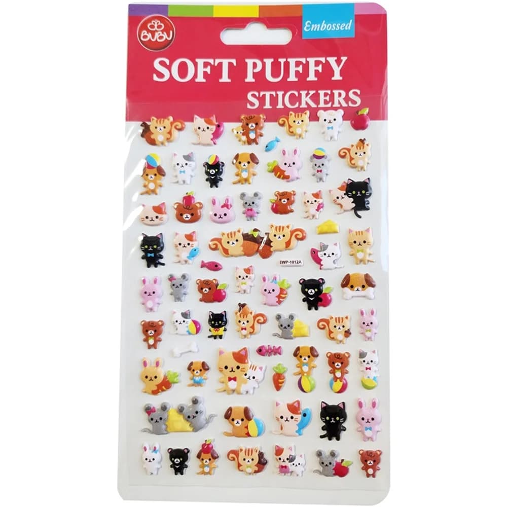 Bu-Bu Soft Puffy Stickers Cats 10.9x20.5 BUBU-SWP-1012A