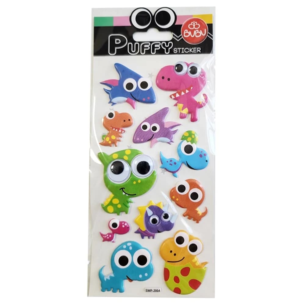 Bu-Bu Puffy Stickers Oynar Gözlü Dinazorlar 9x21 BUBU-SWP-2004