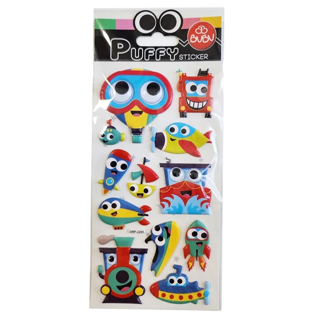 Bu-Bu Puffy Stickers Oynar Gözlü Araçlar 9x21 BUBU-SWP-2209