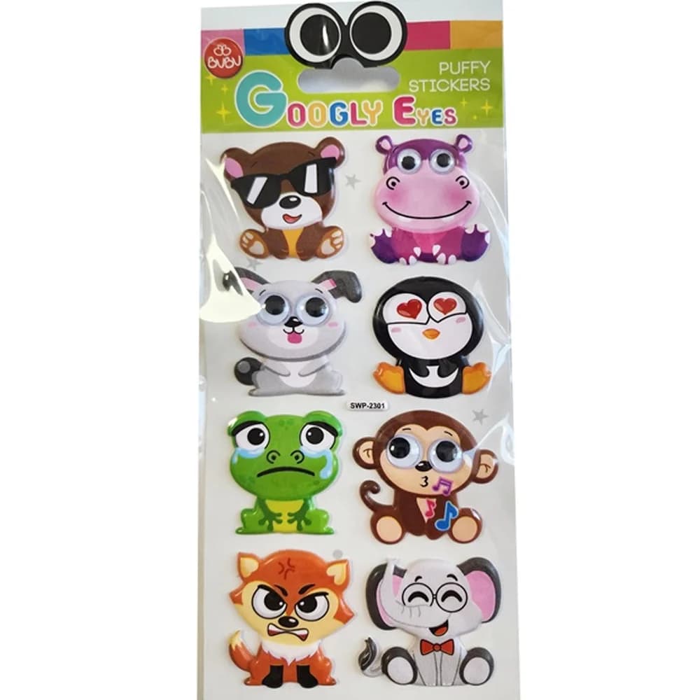 Bu-Bu Googly Eyes Puffy Sticker Krşk Hayvanlar 9x21 BUBU-SWP-2301