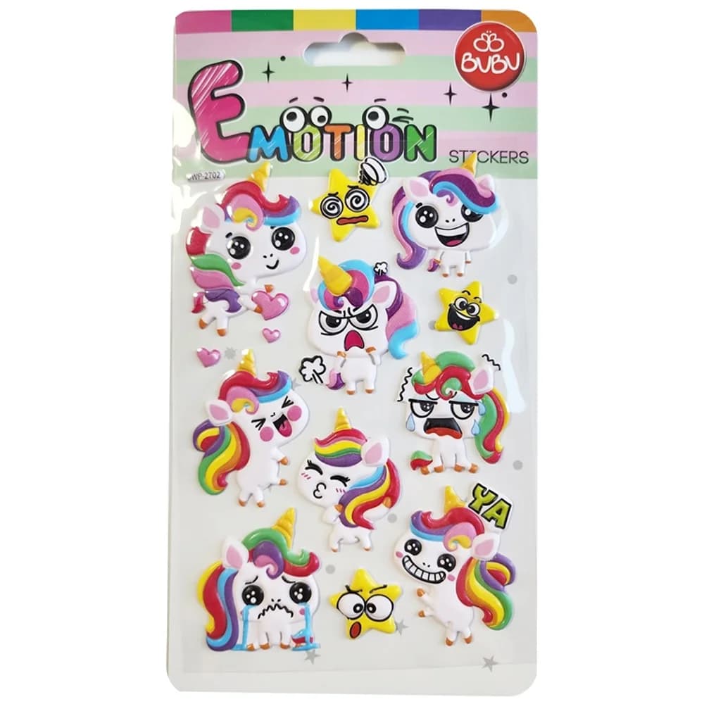Bu-Bu Emotıons Puffy Stickers Unıcorn 10.9x20.5 BUBU-SWP-2702
