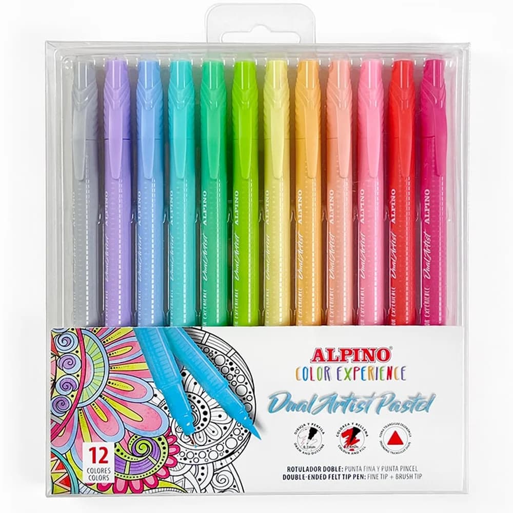 Alpino Keçeli Kalem Dual Art 12 Li Pastel Renk-Çift Yön