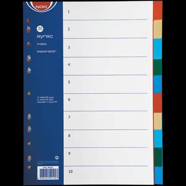 Noki Seperatör 10 Renkli Plastik 59125