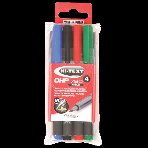Hi-Text Asetat Kalemi Permanent M Seri 4 Renk 780M4PVC