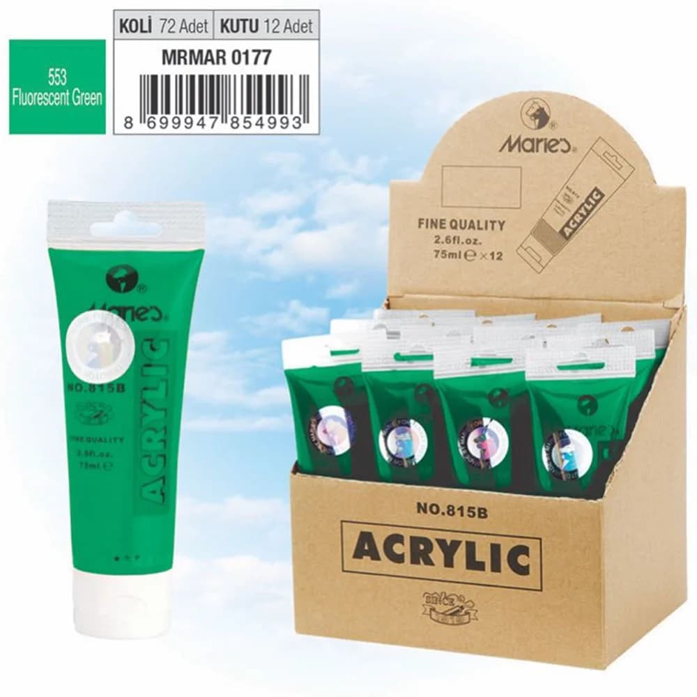 Maries Akrilik Boya 75 ML Fluorescent Yeşil 815-553