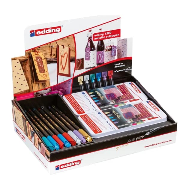 Edding Keçeli Kalem &amp; 6 LI Met. Set ED1200