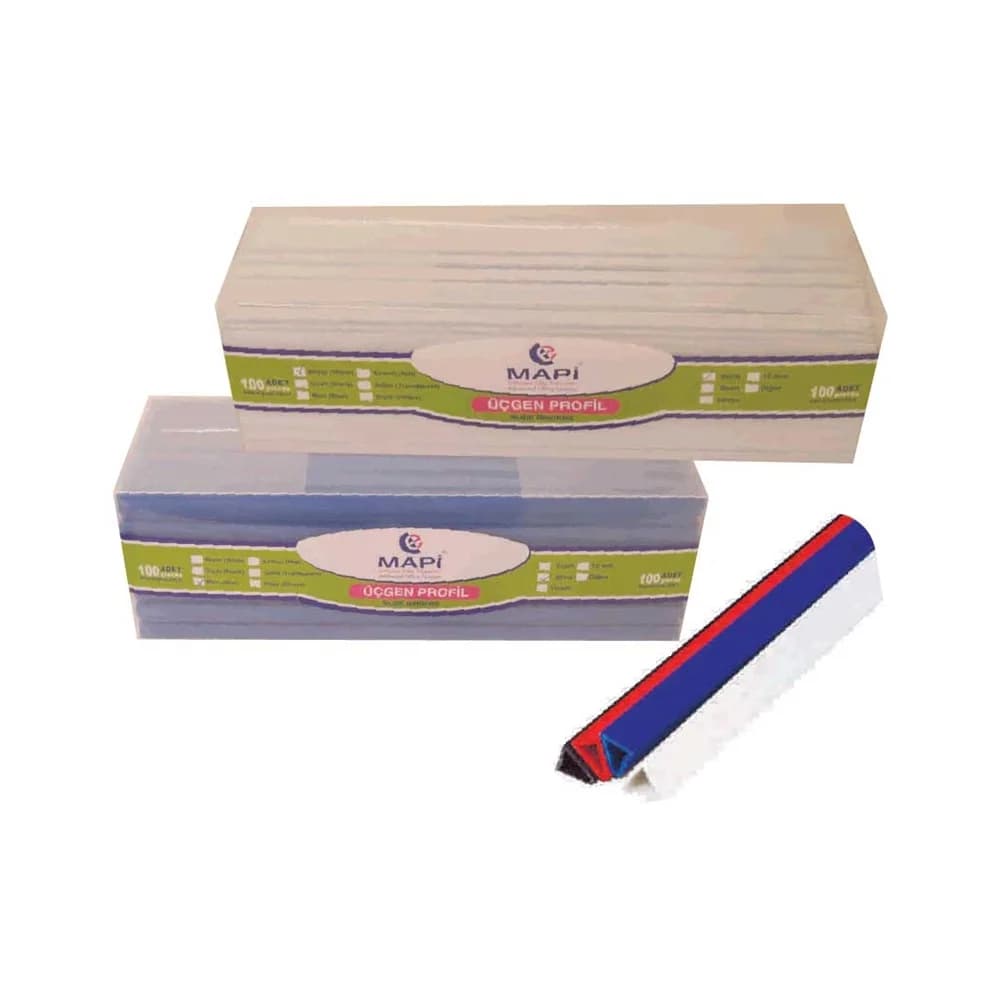 Mapi Profil Sırtlık Plastik Orta Üçgen 100 LÜ 8 MM Beyaz 214 08 00