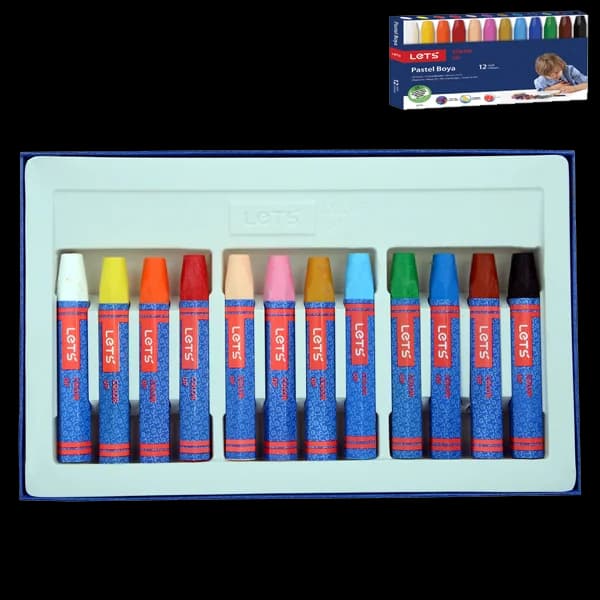 Lets Pastel Boya Karton Kutu Köşeli 12 Renk L-6120