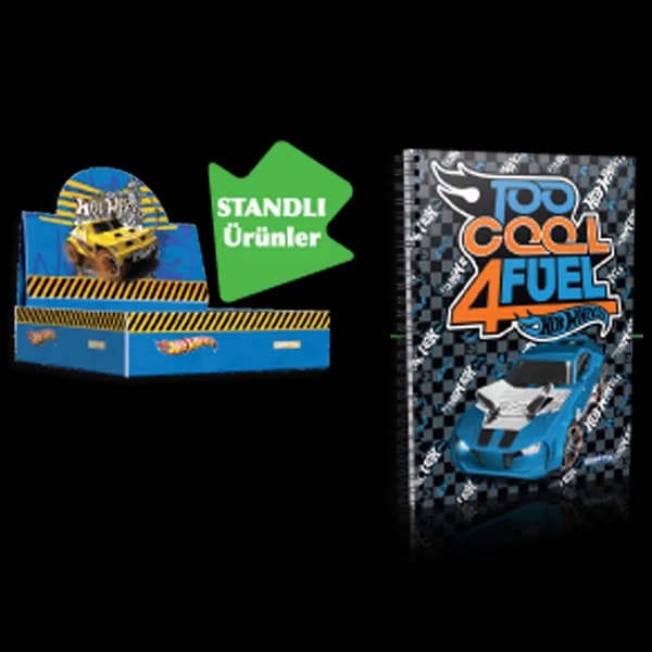 Gıpta Not Defteri Spiralli Karton Kapak ( 36 Lı Stand ) A6 Hot Wheels 5395
