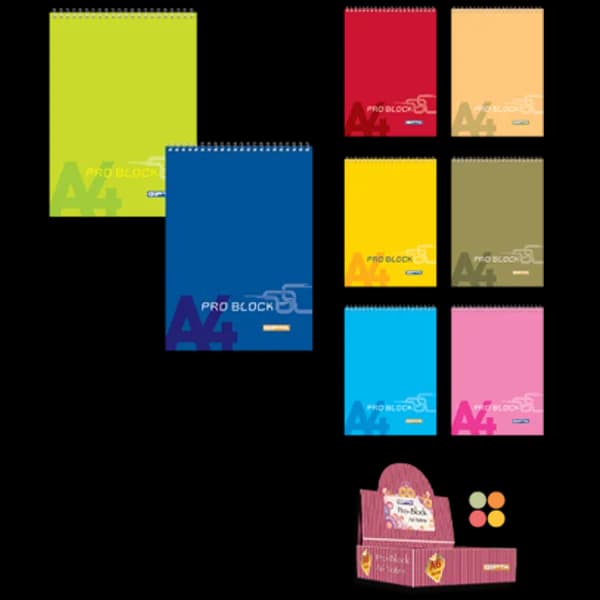 Gıpta Bloknot Pro-Block Spiralli Karton Kapak Çizgili 40 YP A7 1502