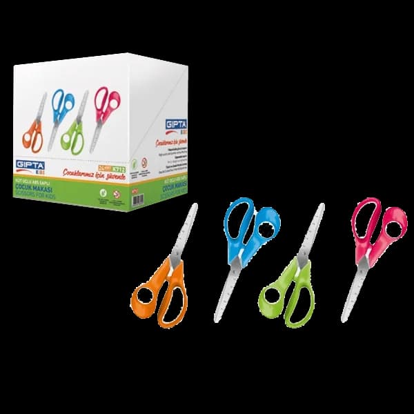 Gıpta Öğrenci Makası Küt Uçlu Ergo Cetvelli 4 Renk K7120