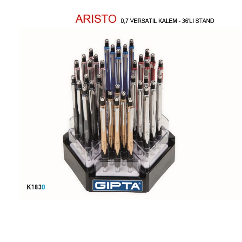 Gıpta Versatil Kalem Arısto 0.7 MM ( 36 Li Stand ) 6 Renk K1830