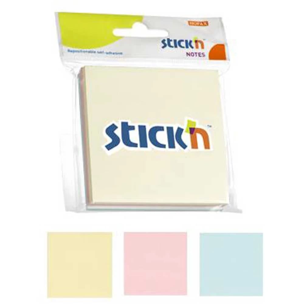 Hopax Stıckn Yapışkanlı Not Kağıdı 3 Blok 150 YP 76x76 3 Pastel Renk 21092