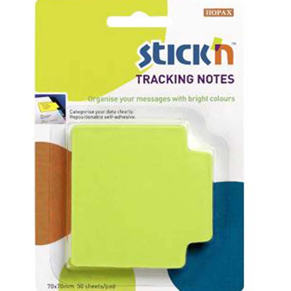 Hopax Stıckn Yapışkanlı Not Kağıdı Trackıng 50 YP 70x70 Fosforlu Yeşil 21480