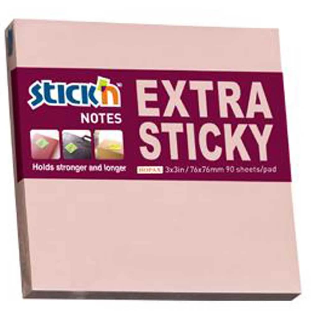 Hopax Stıckn Yapışkanlı Not Kağıdı Extra 90 YP 76x76 Pastel Pembe HE21661