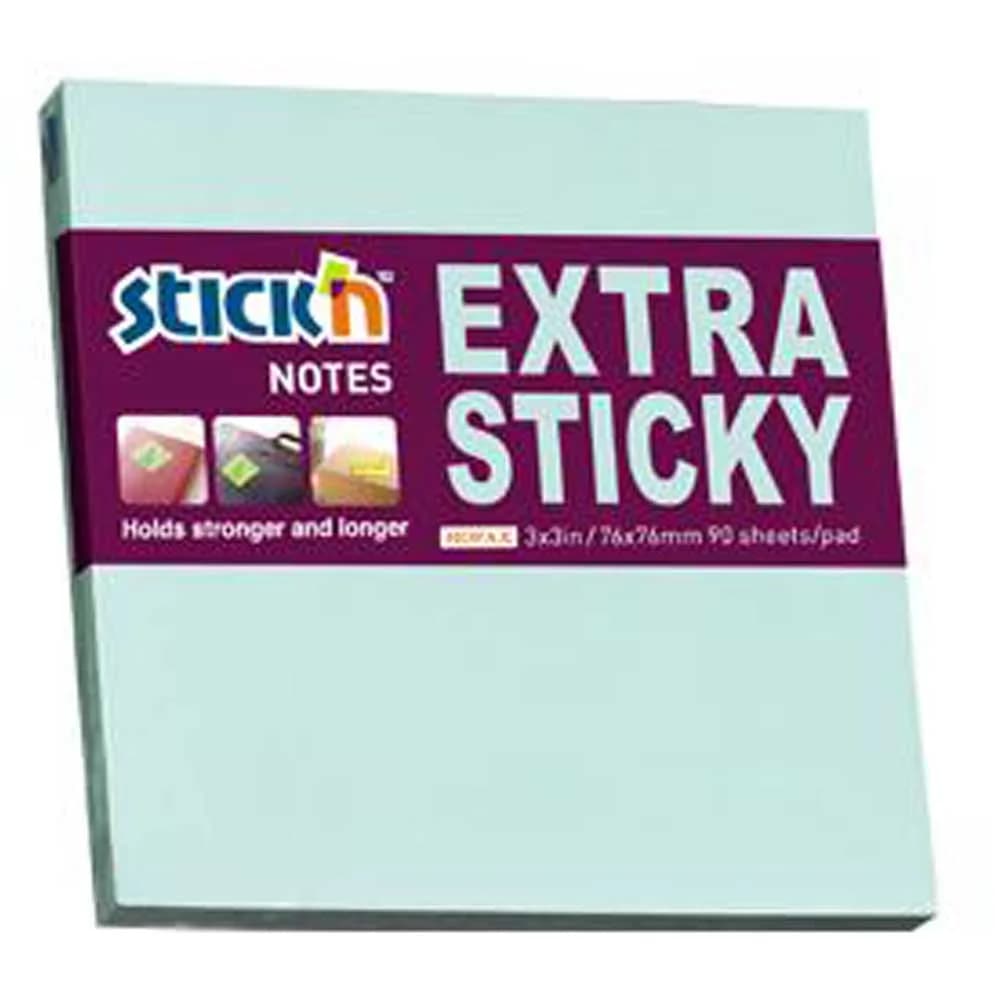 Hopax Stıckn Yapışkanlı Not Kağıdı Extra 90 YP 76x76 Pastel Mavi HE21663