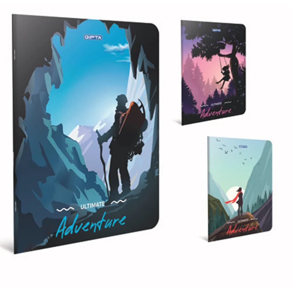 Gıpta Dikişli Karton Kapak Defter Adventure A6 80 YP Kare.Stn
