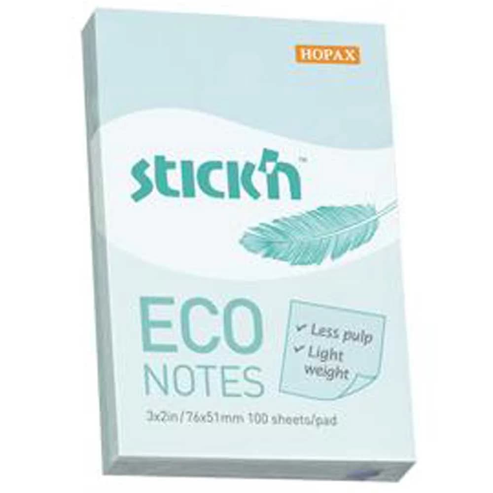 Hopax Stıckn Yapışkanlı Not Kağıdı 100 YP 76x51 Eco Patel Mavi HE21743