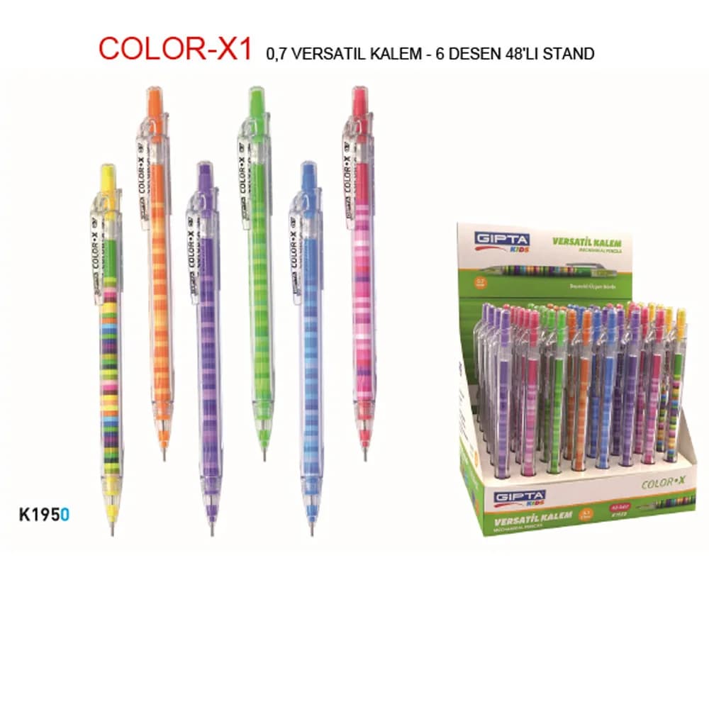 Gıpta Versatil Kalem 0.7 MM ( 48 Li Stand ) 6 Desen K1950