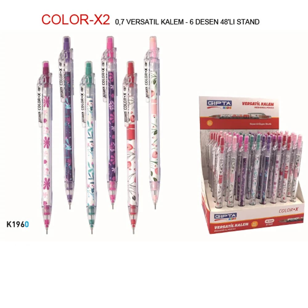 Gıpta Versatil Kalem 0.7 MM ( 48 Li Stand ) 6 Desen K1960
