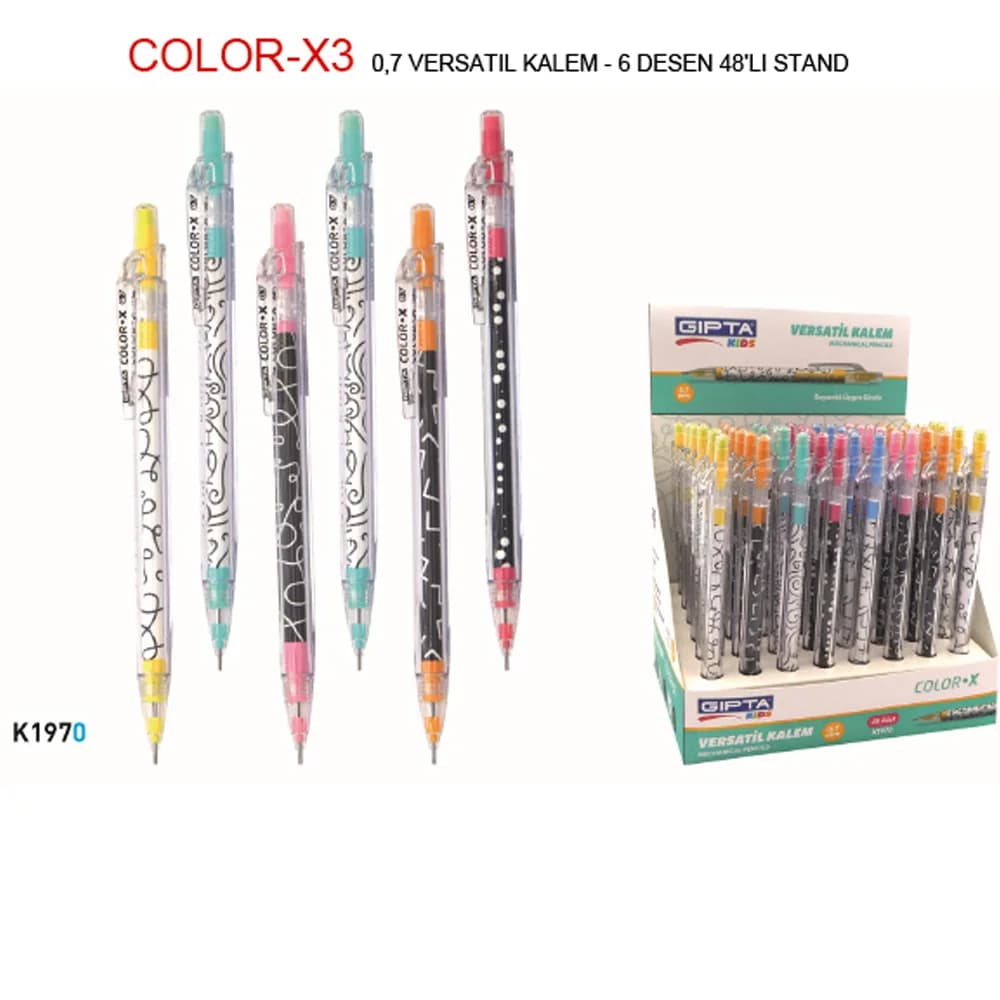 Gıpta Versatil Kalem 0.7 MM ( 48 Li Stand ) 6 Desen K1970