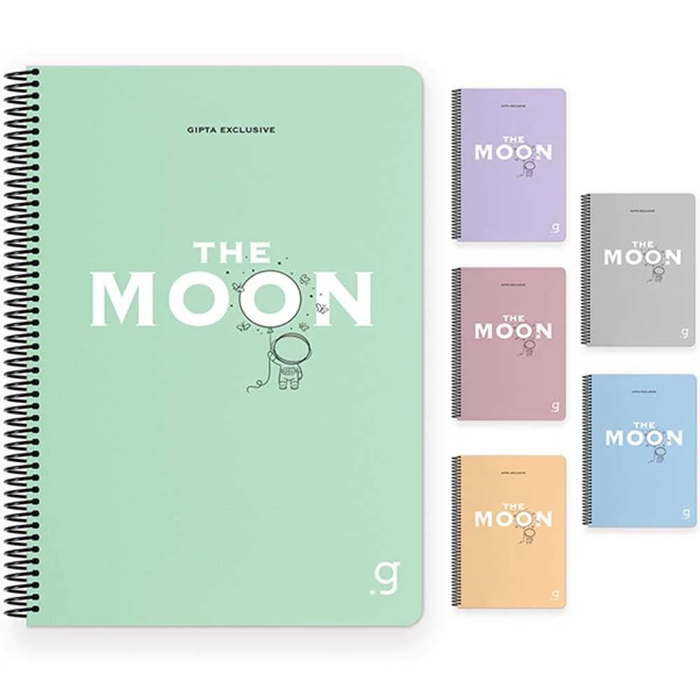 Gıpta Moon Spiralli Plastik Kapak Defter A4 80 YP Çiz. 6956