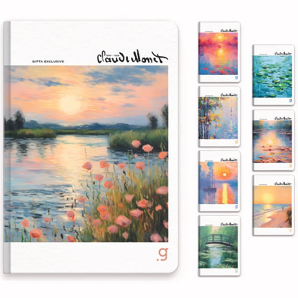 Gıpta Monet İp.Dkş.Sert Kapak Defter 17x24 96 YP Çizgili