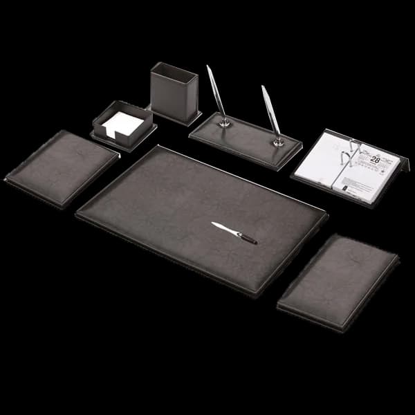 Gülpaş Sümen Takımı 9 Parça Napa Suni Deri Sade Çift Kalemli Siyah 907