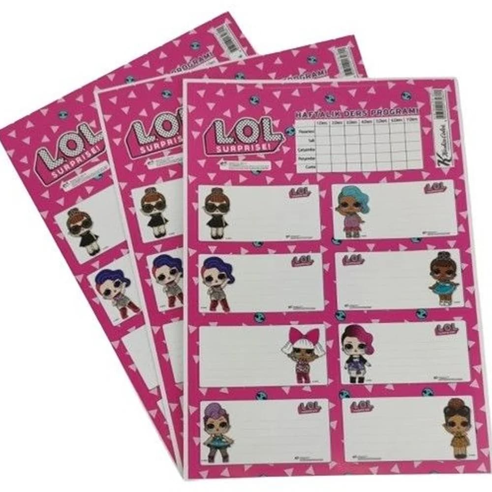 Lol Okul Etiketi Ders Programlı 3 LÜ 220130-93