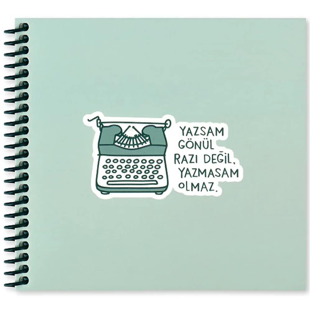 Keskin Color Sticker Defter Hisli Şeyler 16x15 50 YP Çizgili Stickerli Defter Yazsan Gönül Razı Değil Yazmasam Olmaz
