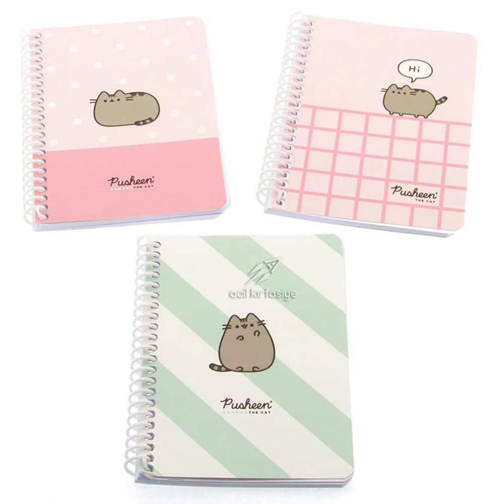 Keskin Color Bloknot Spiralli Pusheen A6 80 YP Çizgili 140400-10