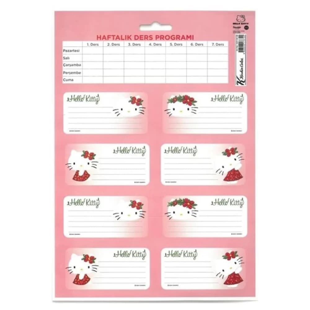 Hello Kitty Etiket Ders Programlı 3 Lü 220130-08