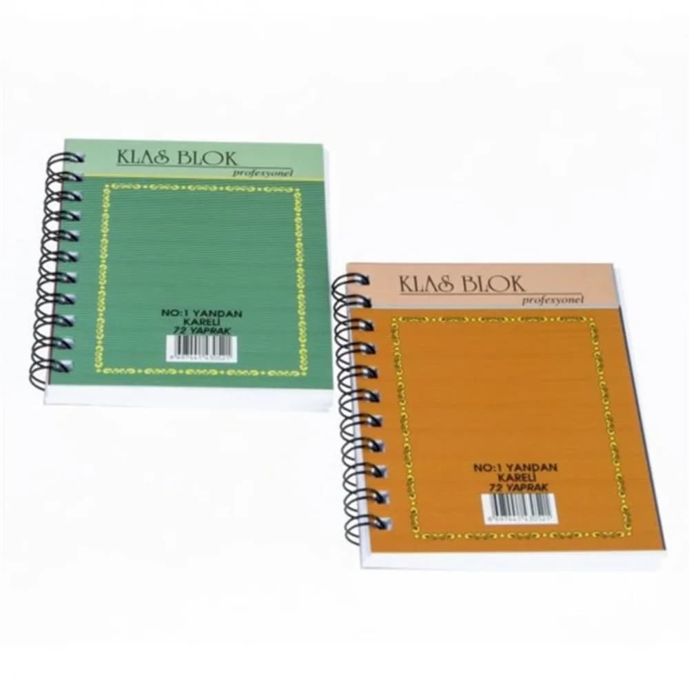 Klas Bloknot Spiralli Yandan Kareli No:1 72 YP