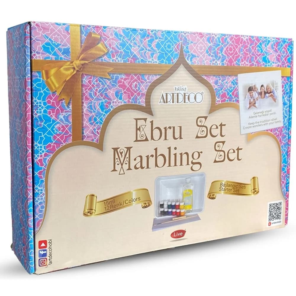 Artdeco Ebru Başlangıç Seti (A4 Tekneli) 12x15 ML