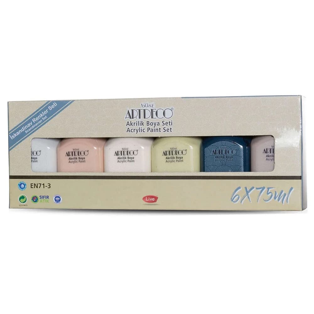 Artdeco Akrilik Boya Seti 6x75 ML İskandinav Renkler