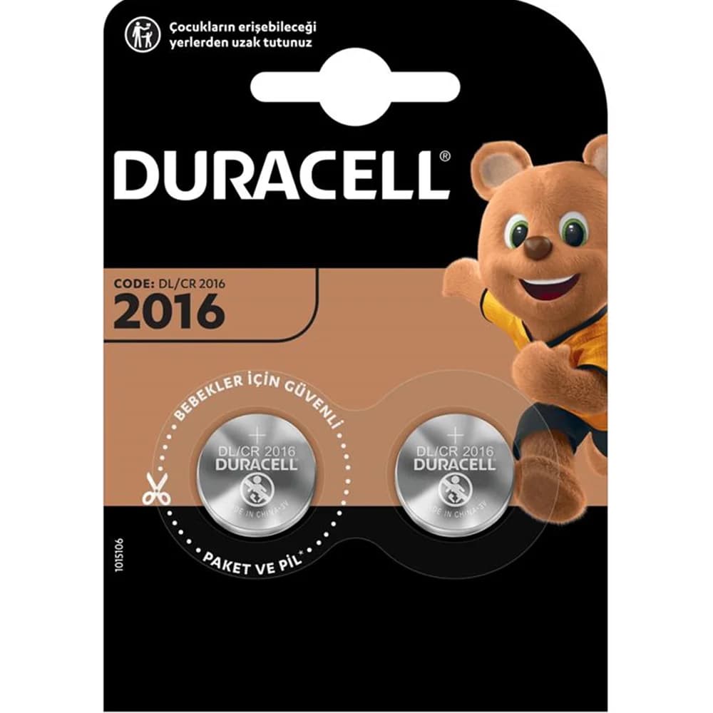Duracell Lityum Düğme Pil 3 V 2 Lİ 2016