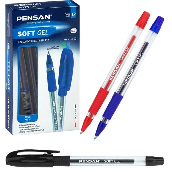 Pensan Tükenmez Kalem Soft Gel 0.7 MM Mavi 2400
