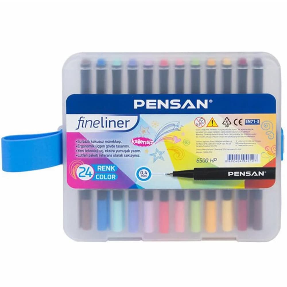 Pensan Fineliner Keçe Uç Kalem 24 Lü Pvc Kutu 6500 HP