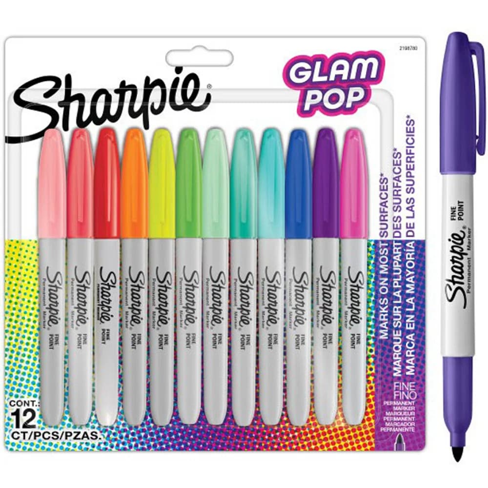 Sharpie Permanent Markör Fine Glam Pop 12 Li Bls