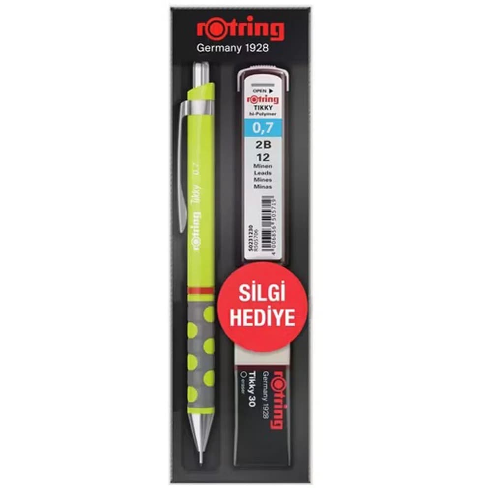 Rotring Okul Seti Tikky Rd 0.7+Min Silgi Hediyeli Limon Yeşili
